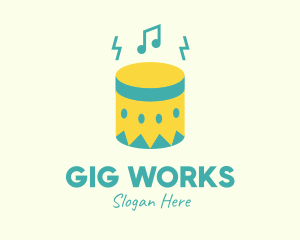 Gig - Upbeat Percussion Drum logo design