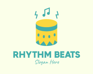 Drums - Upbeat Percussion Drum logo design