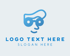 French - Geek Goggles Technician logo design