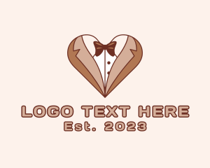 Clothing Line - Gentleman Suit Heart logo design