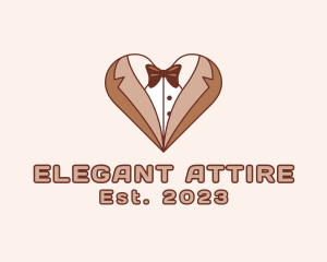 Attire - Gentleman Suit Heart logo design