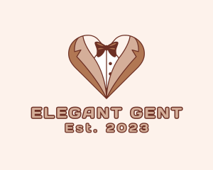 Gentleman Suit Heart logo design