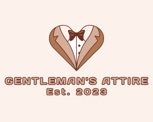 Gentleman Suit Heart logo design