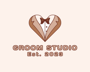 Groom - Gentleman Suit Heart logo design