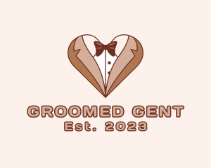 Groom - Gentleman Suit Heart logo design