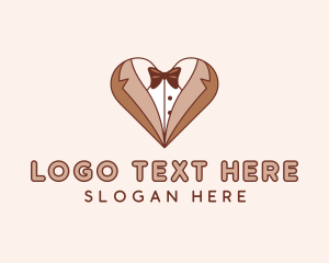 Heart - Gentleman Suit Heart logo design