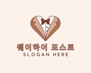 Gentleman Suit Heart logo design