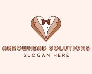 Gentleman Suit Heart logo design