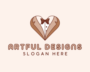 Gentleman Suit Heart logo design