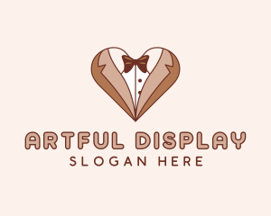 Gentleman Suit Heart logo design