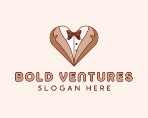 Gentleman Suit Heart logo design