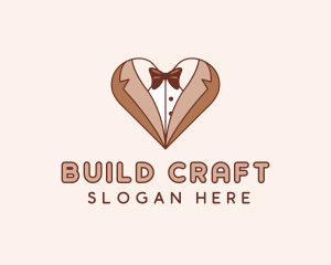 Gentleman Suit Heart logo design