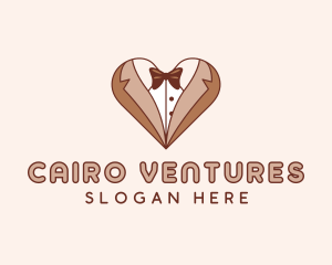 Gentleman Suit Heart logo design