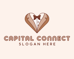 Gentleman Suit Heart logo design