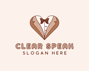 Gentleman Suit Heart logo design