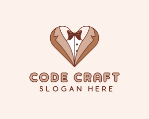 Gentleman Suit Heart logo design