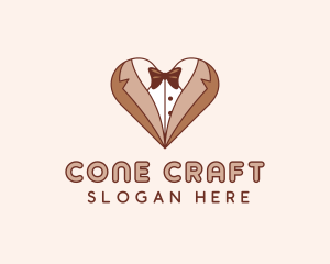 Gentleman Suit Heart logo design