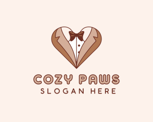 Gentleman Suit Heart logo design