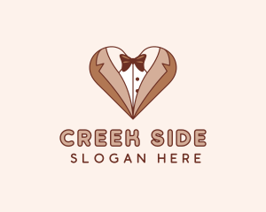 Gentleman Suit Heart logo design