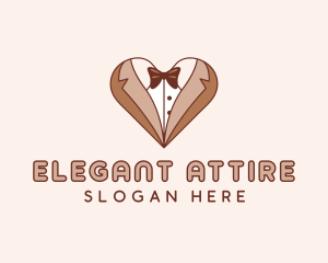 Gentleman Suit Heart logo design