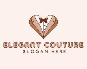 Gentleman Suit Heart logo design