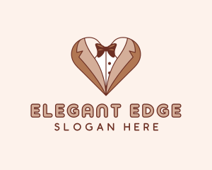 Gentleman Suit Heart logo design