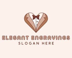 Gentleman Suit Heart logo design