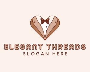 Attire - Gentleman Suit Heart logo design