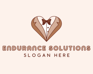 Gentleman Suit Heart logo design