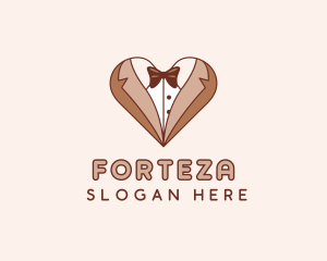 Gentleman Suit Heart logo design