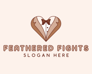 Gentleman Suit Heart logo design