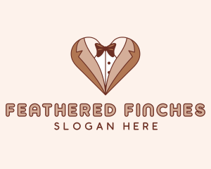 Gentleman Suit Heart logo design