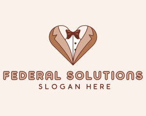 Gentleman Suit Heart logo design