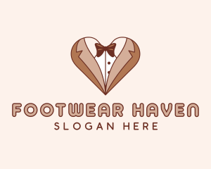 Gentleman Suit Heart logo design