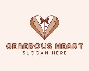 Gentleman Suit Heart logo design