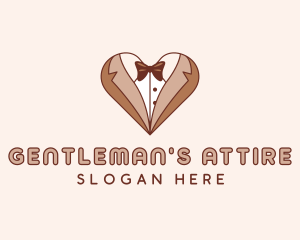 Gentleman Suit Heart logo design