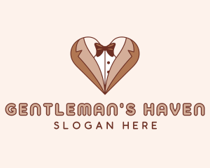 Gentleman Suit Heart logo design