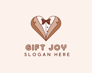 Gentleman Suit Heart logo design