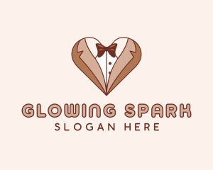 Gentleman Suit Heart logo design