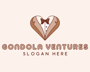 Gentleman Suit Heart logo design