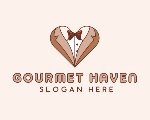 Gentleman Suit Heart logo design