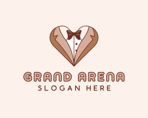 Gentleman Suit Heart logo design