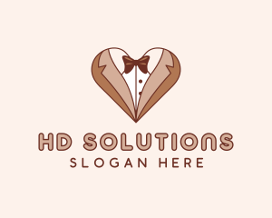 Gentleman Suit Heart logo design