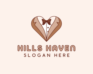 Gentleman Suit Heart logo design