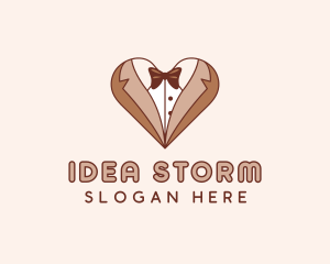 Gentleman Suit Heart logo design