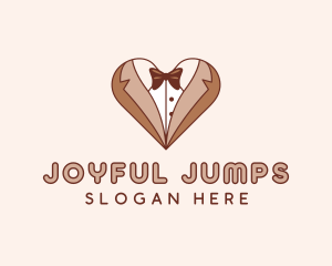 Gentleman Suit Heart logo design