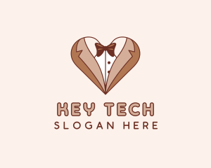 Gentleman Suit Heart logo design