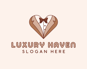 Gentleman Suit Heart logo design