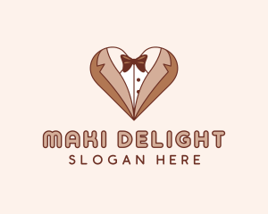 Gentleman Suit Heart logo design