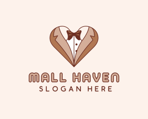 Gentleman Suit Heart logo design